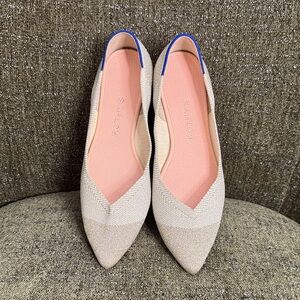 Rothy's Beige and Blue Women's Loafers